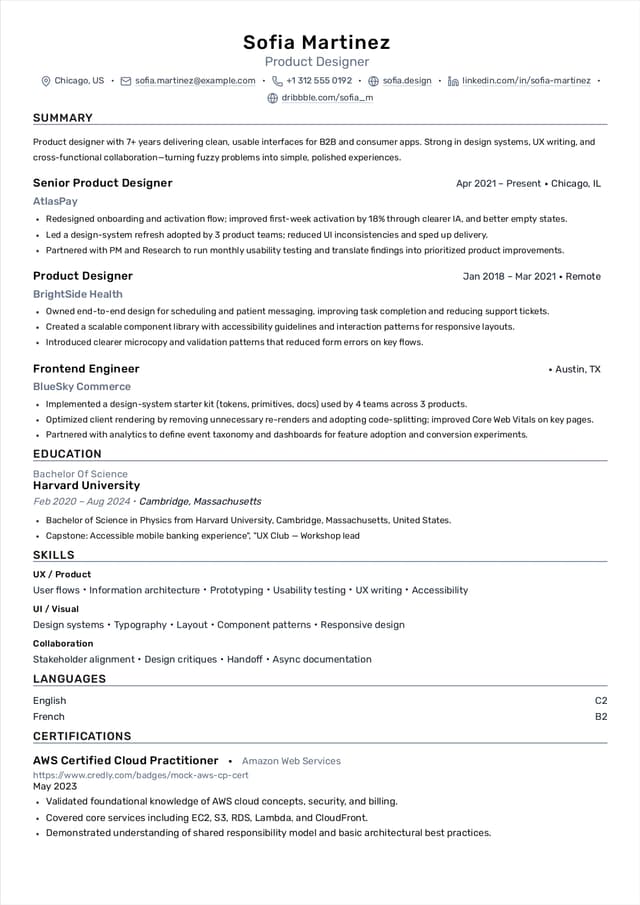 Modern resume template